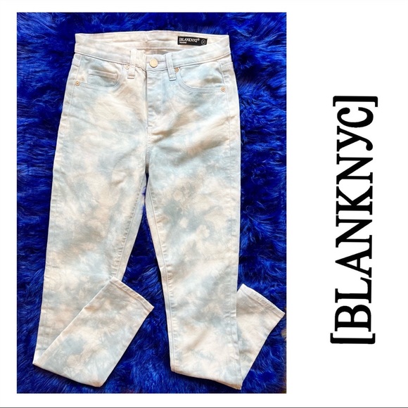 New! BLANK NYC The Bond Skinny High Rise Jeans in Indigo Tie-Dye - Picture 1 of 9